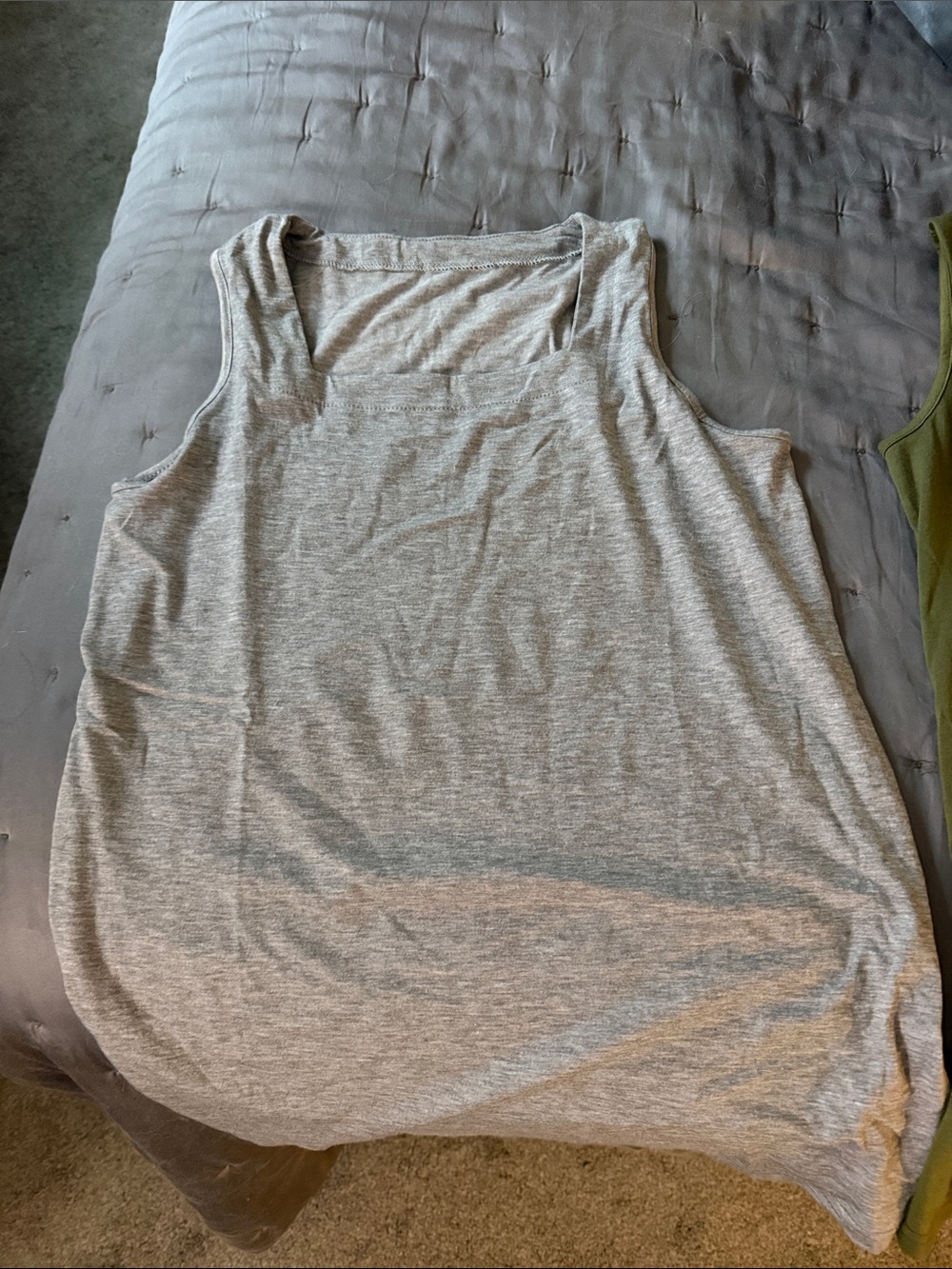 Light Gray Scoop Neck and green scoop neck Tank